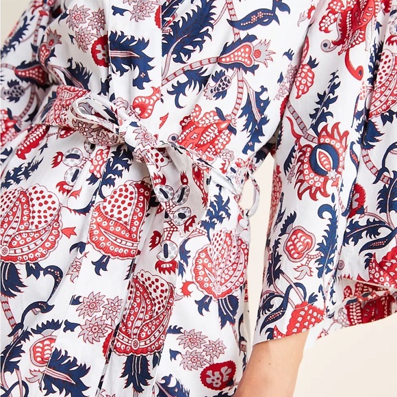 ROLLER RABBIT by ANTHROPOLOGIE NWOT Amanda Robe in Red Rouge - Picture 4 of 10